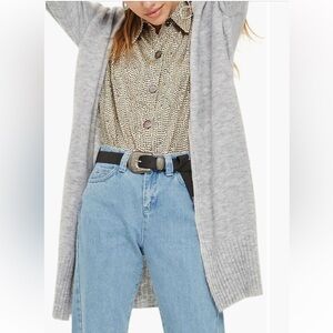 Topshop puff sleeve longline cardigan